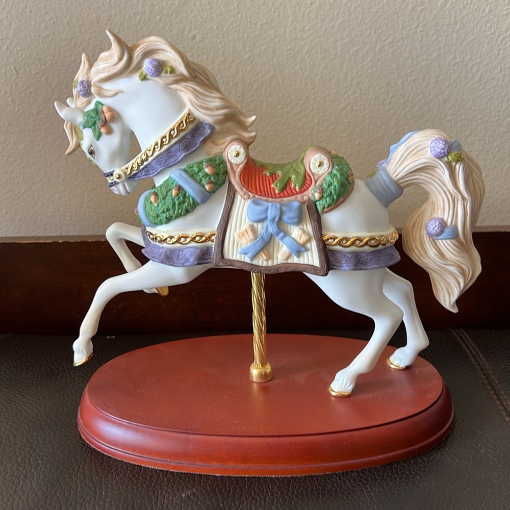 Vtg Lenox Year 2000 Carousel Horse Hand Painted Porcelain Collectible Figurine